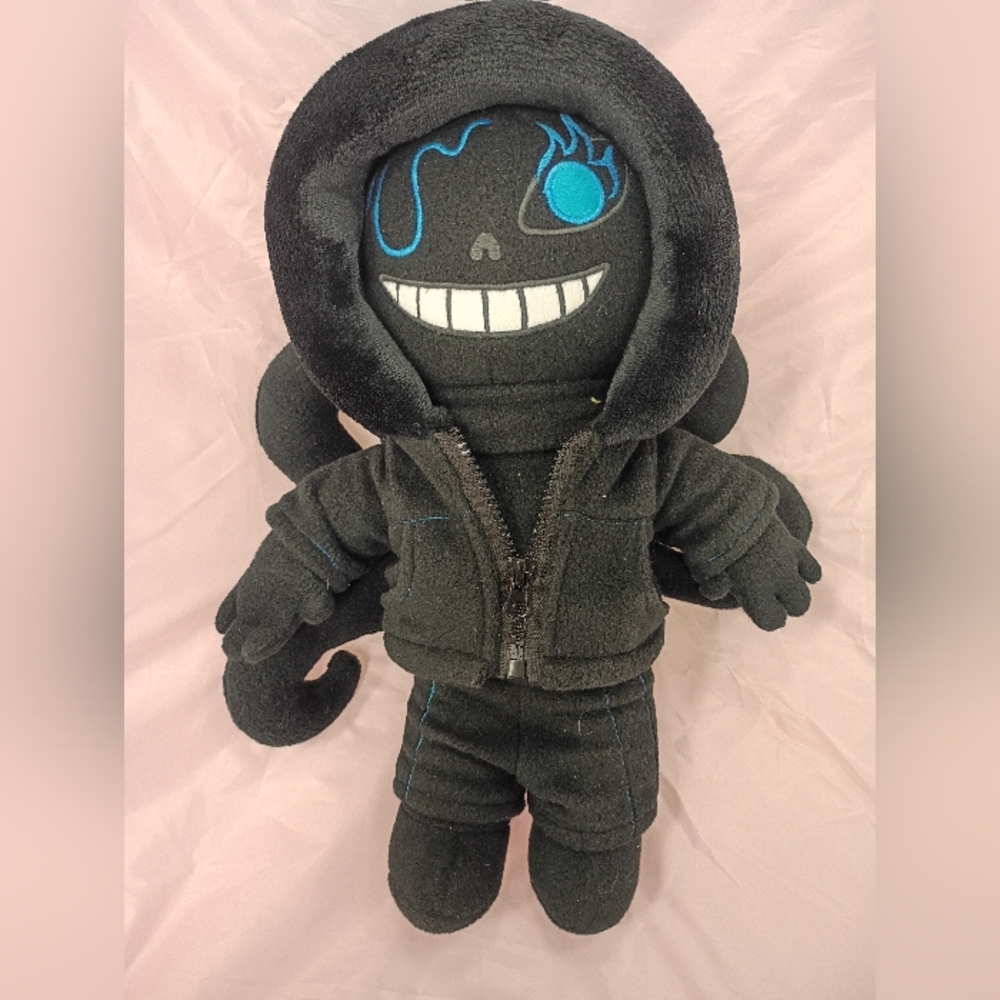 Nightmare Sans Black Hoodie Plush Toy with Blue Accent - Kids Toy